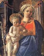 Details of Madonna and Child with Angels,St Frediano and St Augustine, Fra Filippo Lippi
